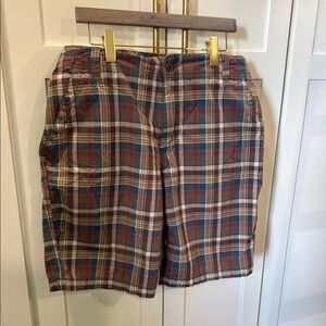Aeropostale Men's Plaid Shorts - Blue, Brown, White